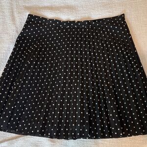 J. Crew Black and White Polka Dot Pleated Mini Skirt